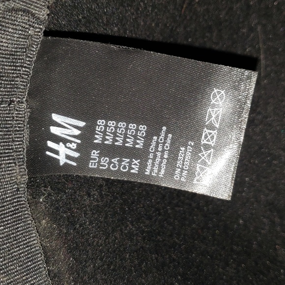 H&M Black Western Style Hat Size M - Picture 7 of 8